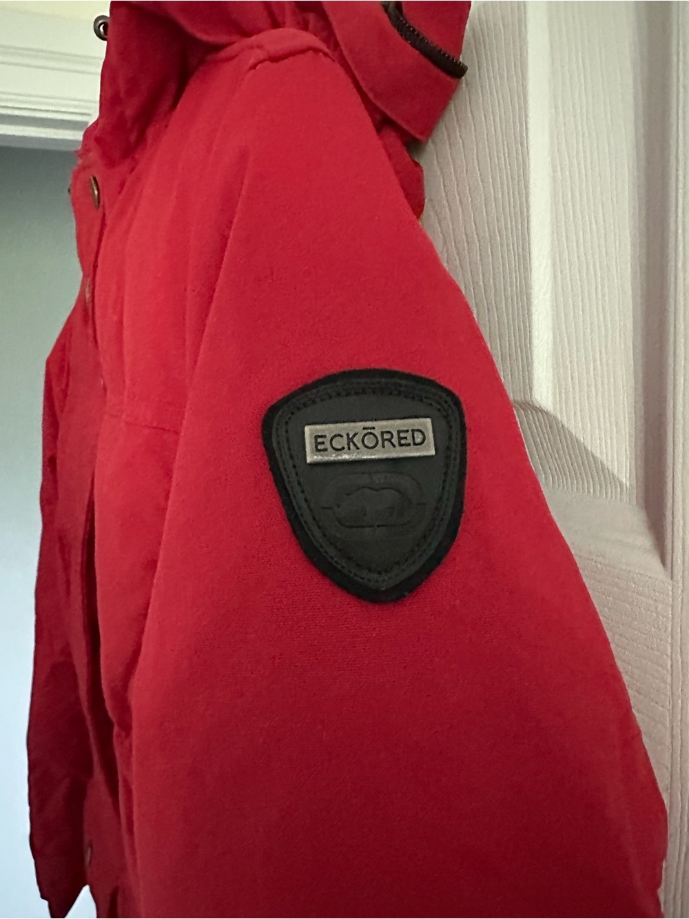 Size S Eckored Women’s Down Winter Parka Coat Red Hooded Jacket - Picture 5 of 10